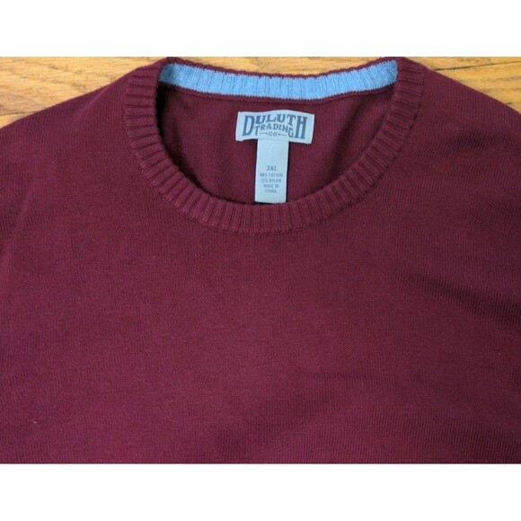 Duluth Trading Co Cotton Blend Crew Neck Strongarm Sweater Men's Size 3XL Red - Picture 3 of 5